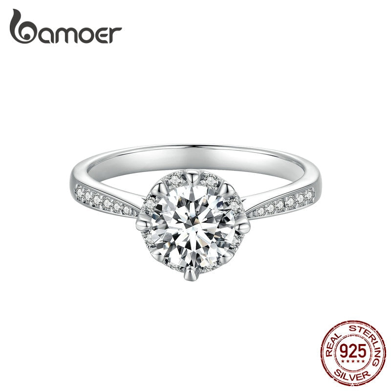 Anel Moissanite Feminino 1 Quilate Bamoer