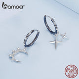 Brincos de Argola Lua & Estrela Bamoer