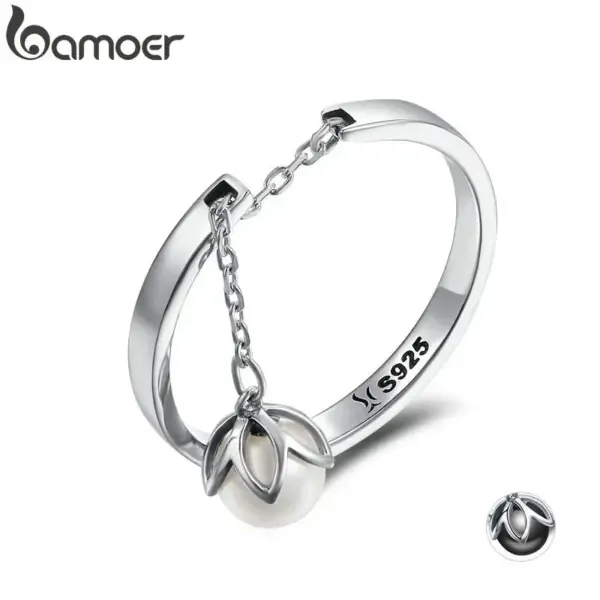 0037264fefa4d5663fb1095f Anel Ajustável Flor Pendente em Prata 925