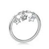 030a2b394e78eaf293e93488 Anel Feminino Com 3 Pingentes de Estrelas