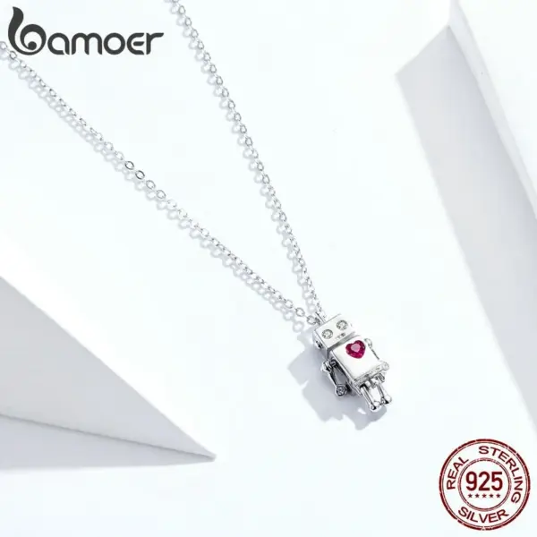 044308f66eff49341bf0ccd2 Colar com Pingente Robô do Amor