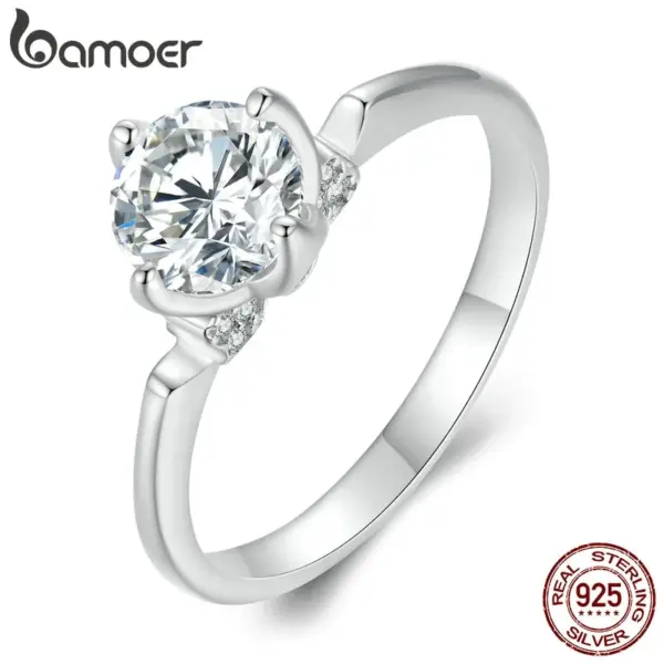 156355dfa5b10048490d7fb8 Anel de Casamento Moissanite Brilhante