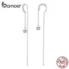 Brincos Longos Flor Pendente em Prata 925