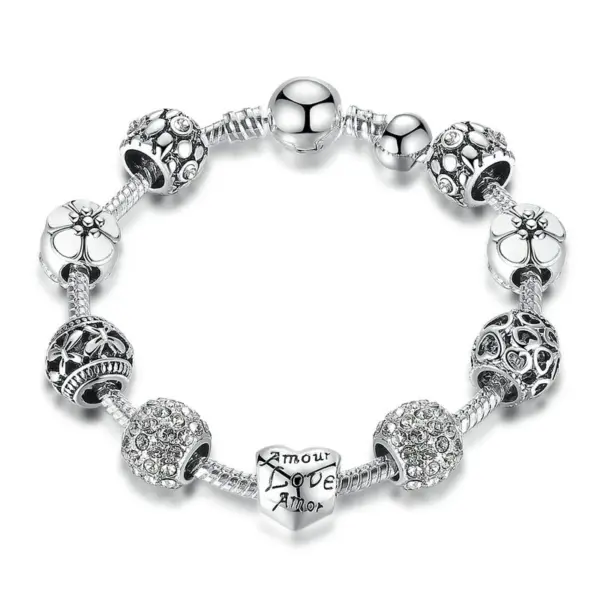 3854f8cfb567094a6961485d Bracelete com Berloques Banhado a Prata 925