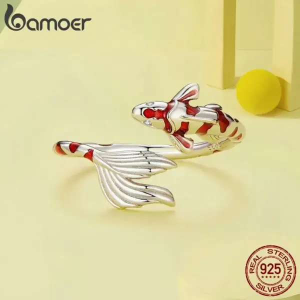 3b741476612a7752481d57d9 Anel Ajustável Peixe Koi em Prata 925