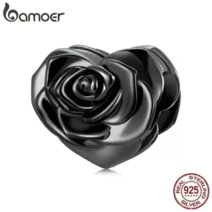 Pingente Rosa Negra Coração