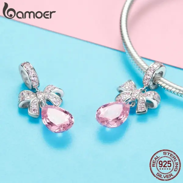 Pingente Laço Rosa