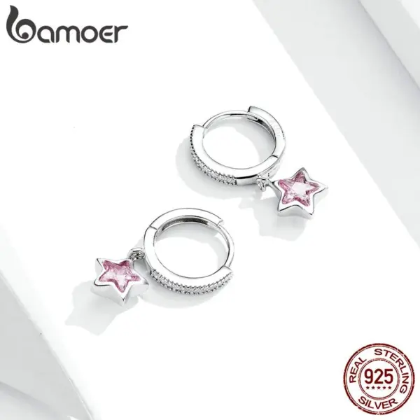 Brincos Estrela Cor-de-Rosa