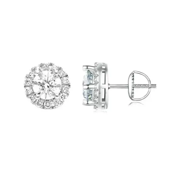57f88bc100959e77aa78fc82 Brincos Halo de Moissanite em Prata 925