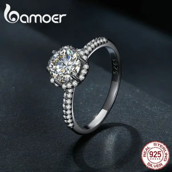 Anel Redondo Moissanite 1 Quilate