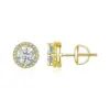 86cae8431eedaa4b237714da Brincos Halo de Moissanite em Prata 925