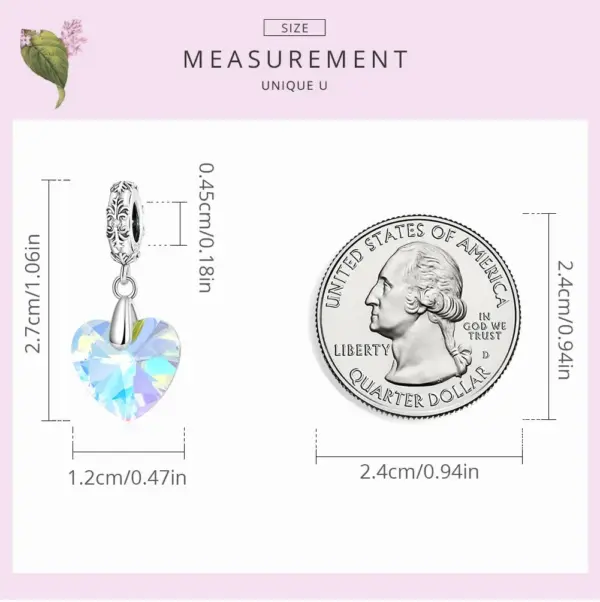 8f0b42c31776a11888a76e3f Berloque com Argola Coração de Vidro