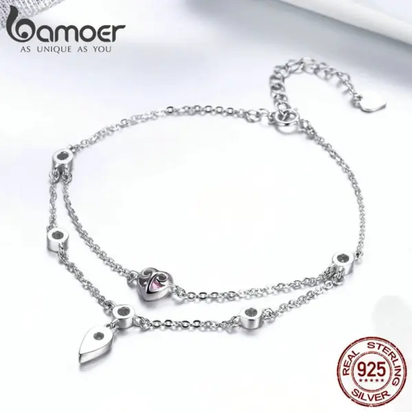 9470852096002a3623587242 Pulseira com Pingentes Coração Amável