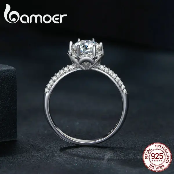 Anel Redondo Moissanite 1 Quilate