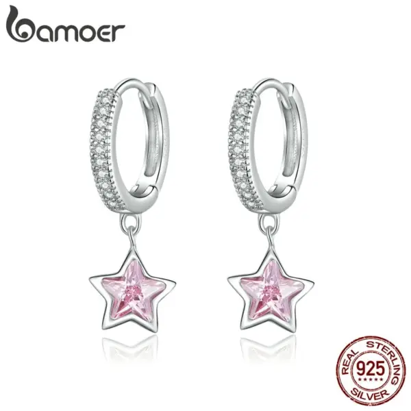 Brincos Estrela Cor-de-Rosa