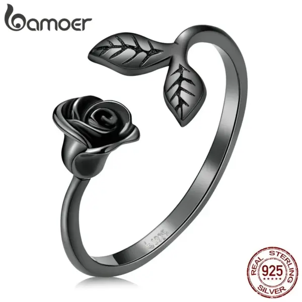 Anel Ajustável Rosa Negra