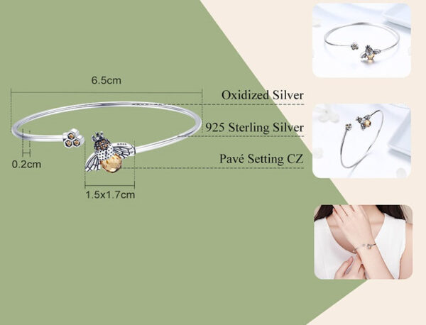 Dimensões do Bracelete Abelhinha Amarela