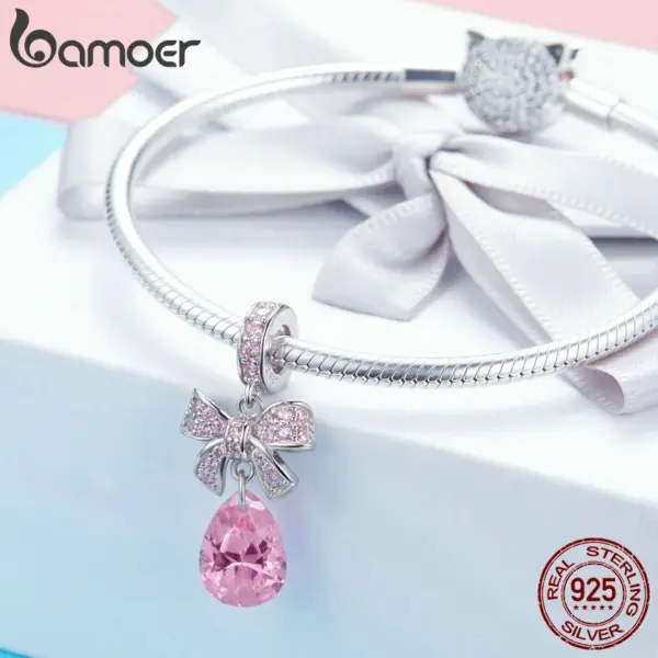 Pingente Laço Rosa