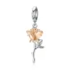 Berloque Bamoer Rosa Dourada em Prata 925