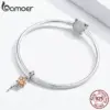 Berloque Bamoer Rosa Dourada em Prata 925