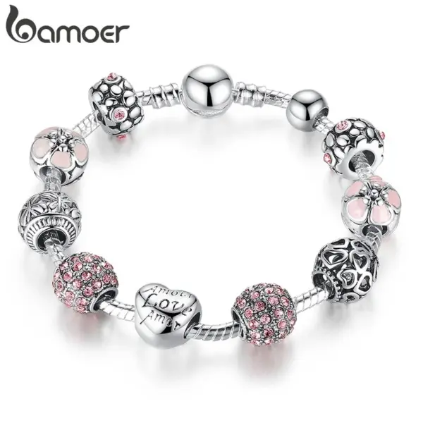d5824c96b0f30e5bf23856ce Bracelete com Berloques Banhado a Prata 925