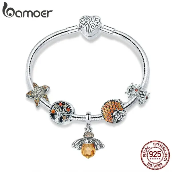 Kit Bracelete de Prata com 5 Berloques