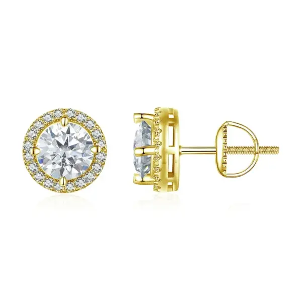 fa8daa9b1b0f5e7ba2e0e3ea Brincos Halo de Moissanite em Prata 925